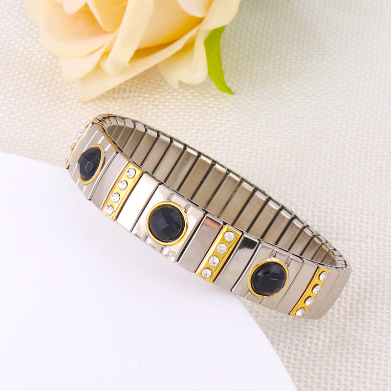 Wholesale Fashion Bohemian Elastic Titanium Steel Bracelet
